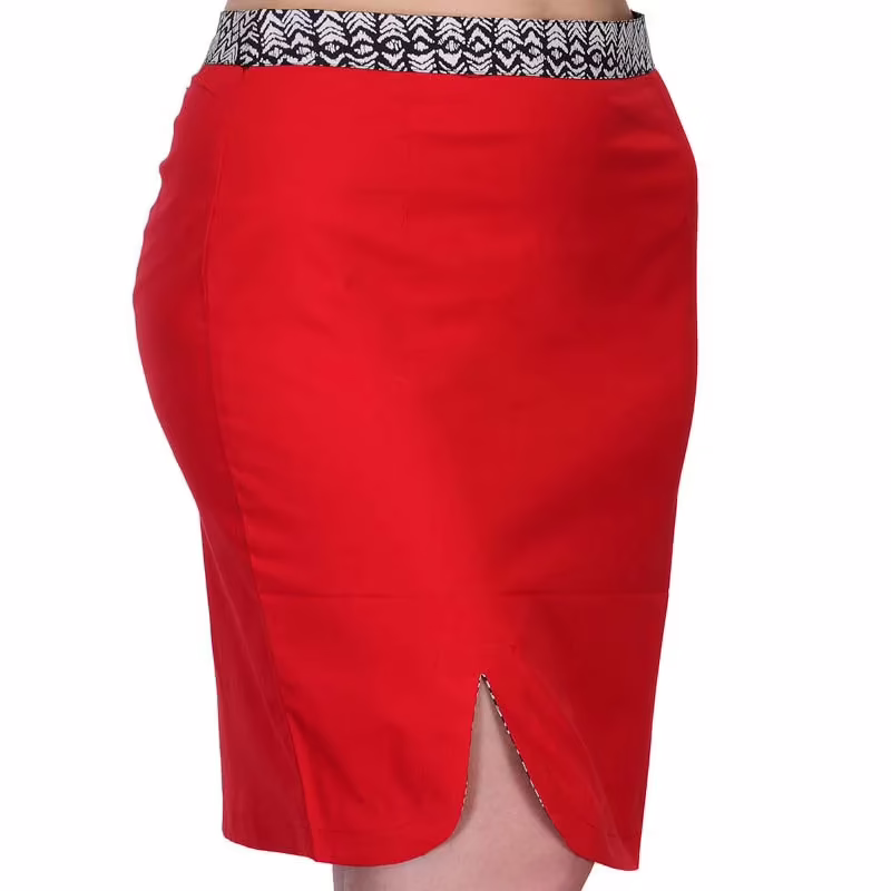 Contrasting Slit Pencil Skirt and Crop Top set - Image 3
