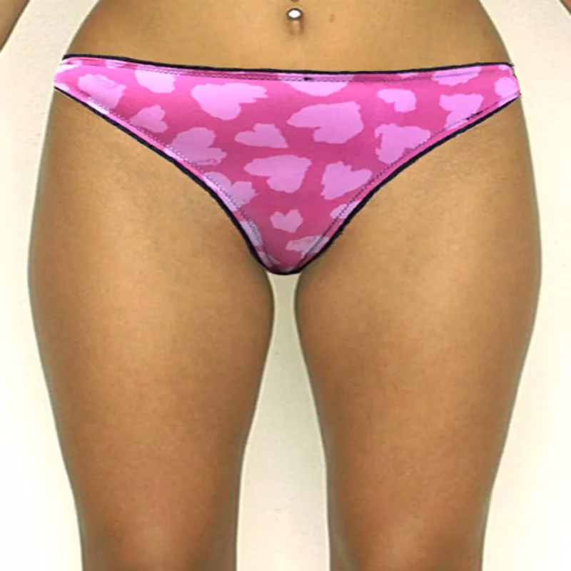 La Senza Pink Heart Print Tanga Thong