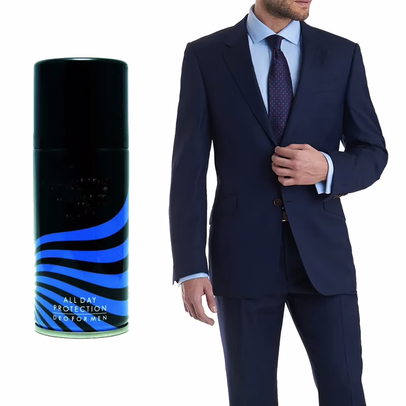 Raymond Blue Small Check Marino Wool Suit Fabric Free Deo