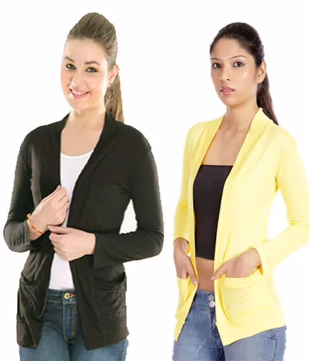 Pack Of 2 Black & Yellow Back Net Shrug