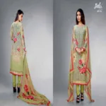 Mizzoli Multi Colour Crape Silk Straight Suit