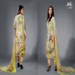 Mizzoli Multi Colour Crape Silk Straight Suit