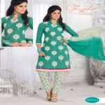 Bhavya-A Cotton Pink & Off-White Color Unstitched Suit