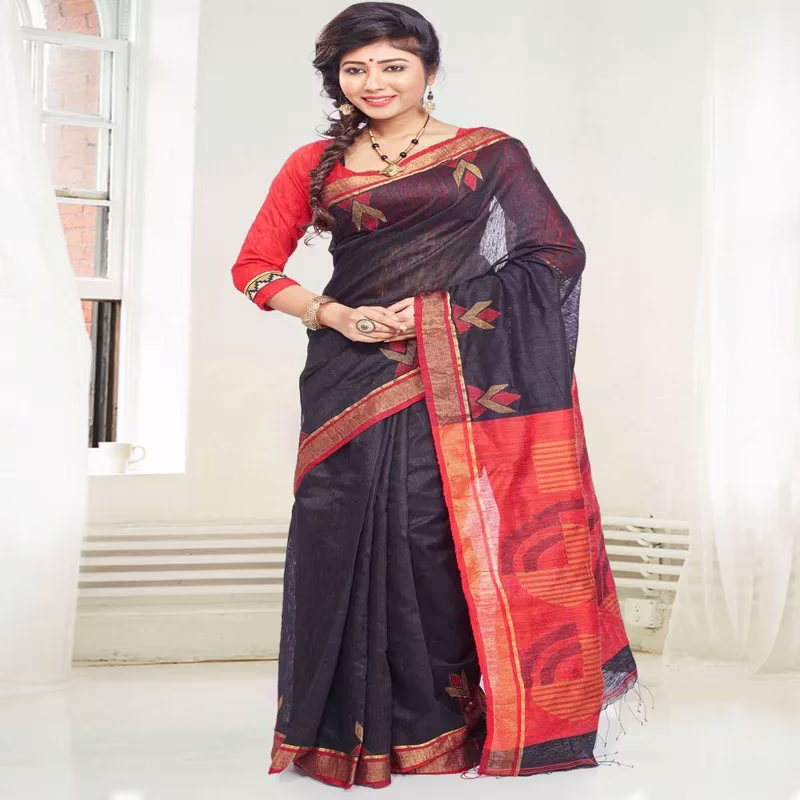 Designer Handloom Ethnic Saree with Indian Handlom Mark - Image 3