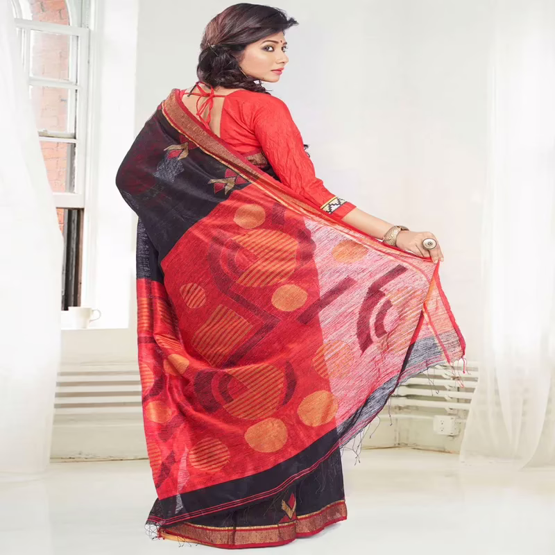 Designer Handloom Ethnic Saree with Indian Handlom Mark - Image 2