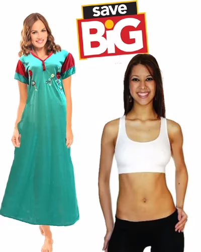 Comfort Full Length Nightgown & Sport Bra Combo Pack