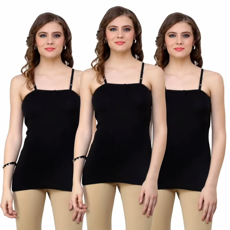 Pack of 3 Black Camisoles