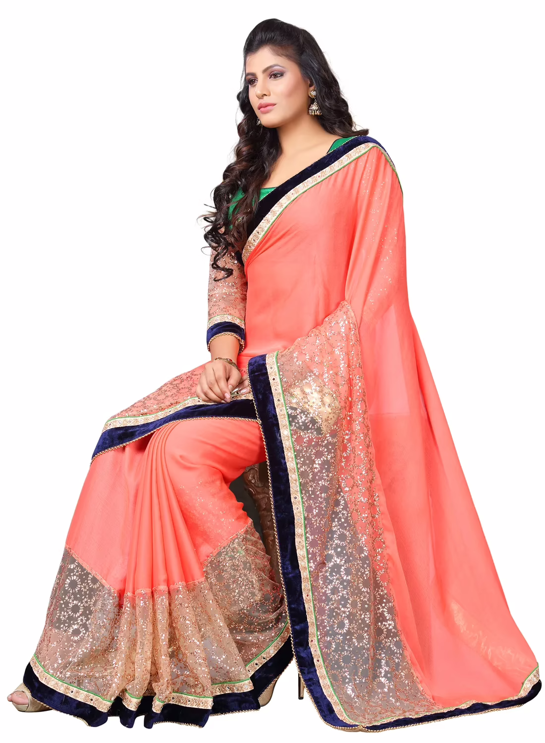 Akriti White & Pink Traditional Saree With Matching Blouse Piece - Image 2