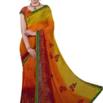 Alpana Multicolor Georgette Traditional Saree With Matching Blouse Piece