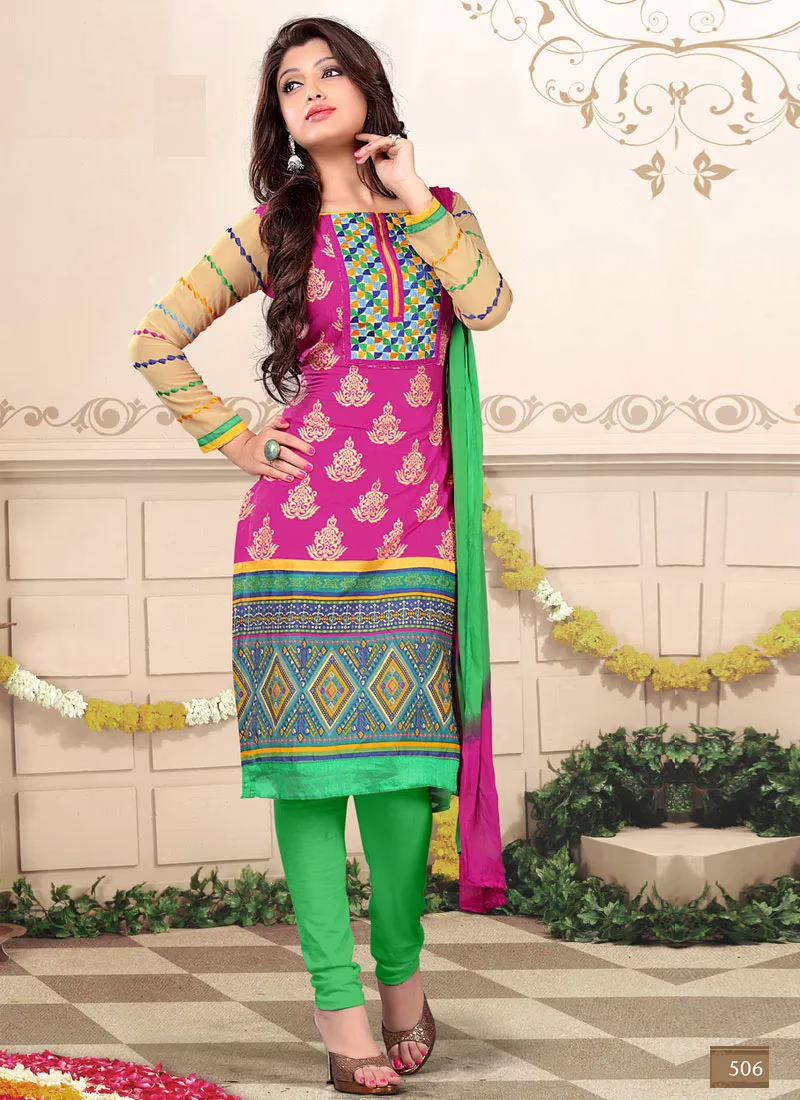 V&V Apparel Style Cotton Printed Dress Material