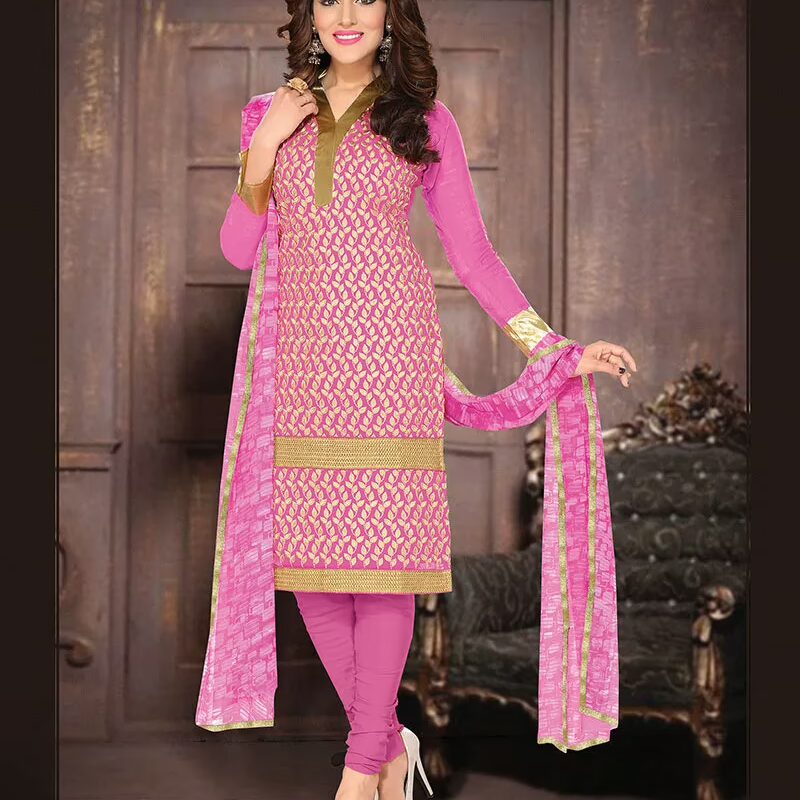 V&V New Pure Chanderi Cotton Fancy Dress