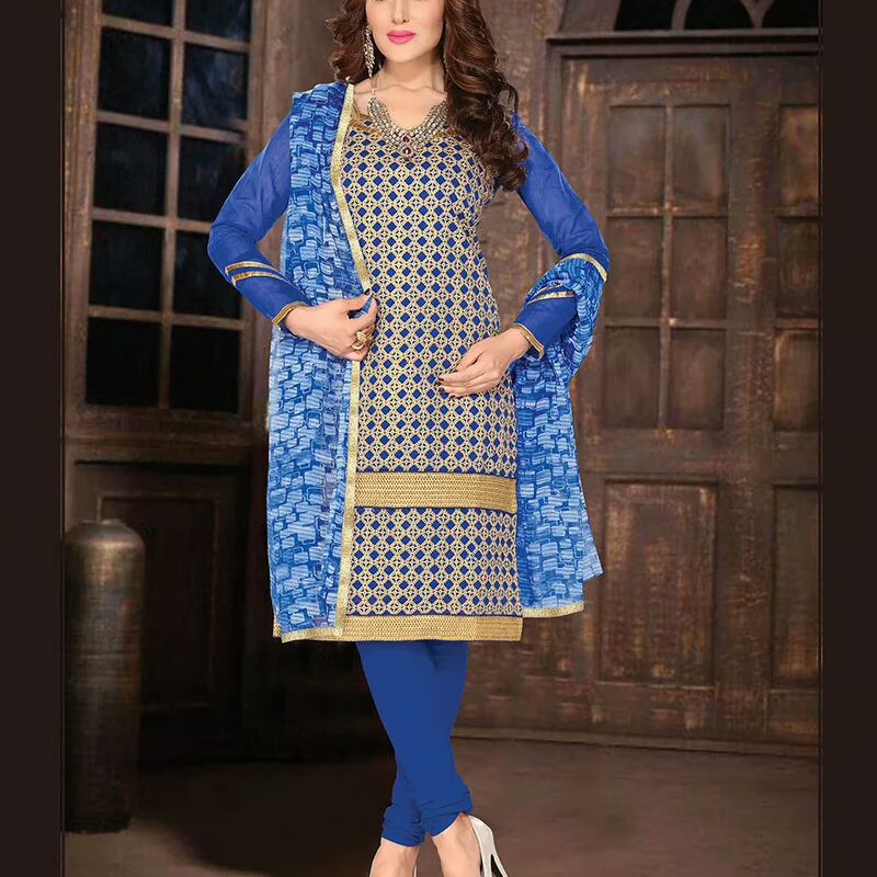 V&V Beautiful Latest Pure Chanderi Cotton Dress