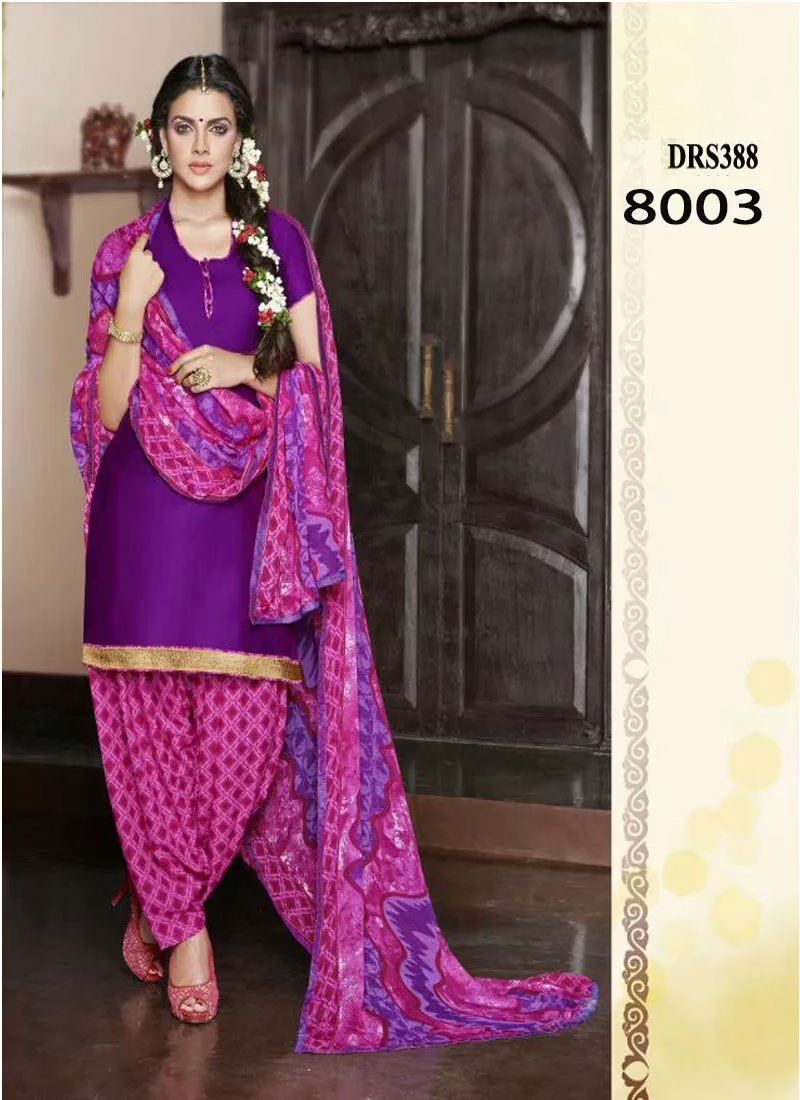 V&V Latest Karishma Kapoor Patiala Cotton Dress Material