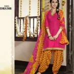 V&V Latest Printed Black Karishma Kapoor Patiala Cotton Dress Material