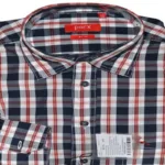 Parx Maroon & Black Full Sleeves Cotton Shirt