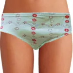 Delicate Flower Print Aqua Green Brief