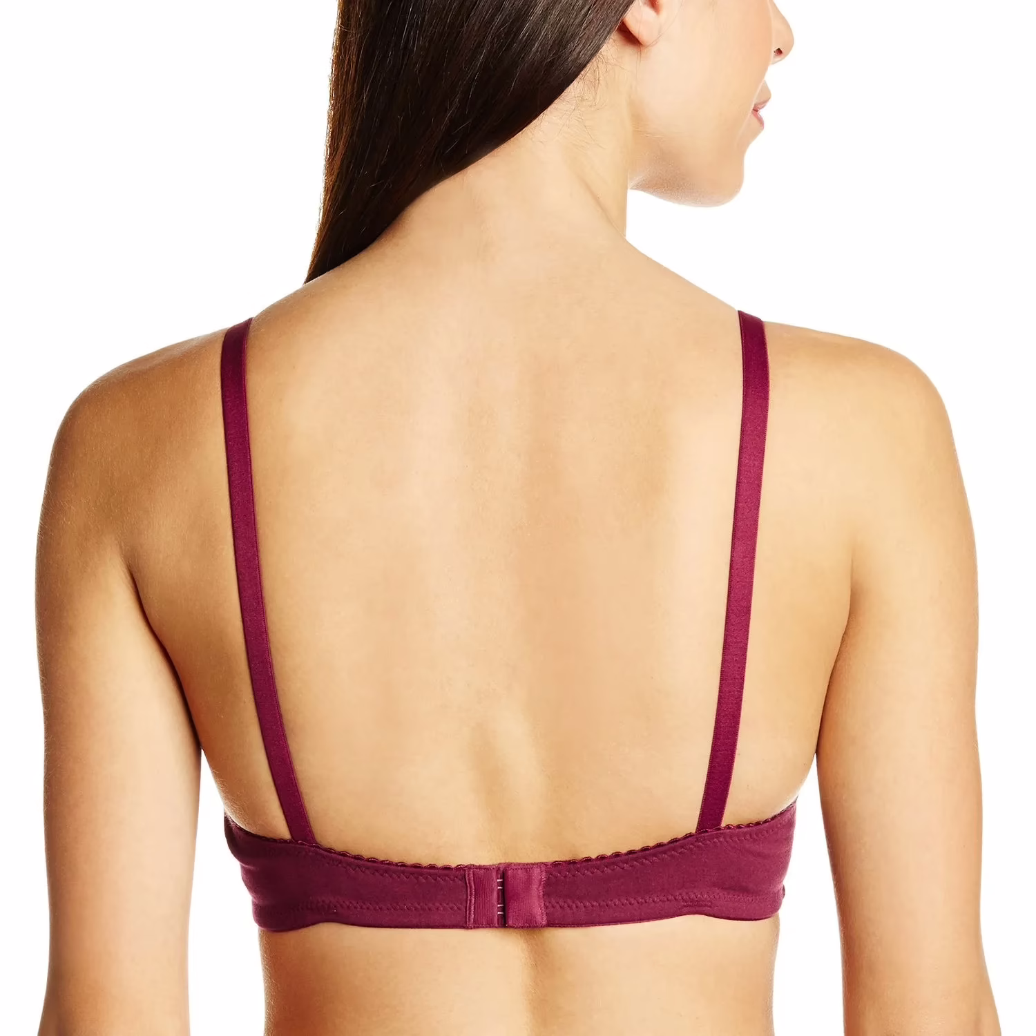 Dark Red Assorted Flower Embroidered Cups Adjustable Straps Bra - Image 2