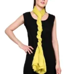 Uniscarf Yellow Solid Cotton Stole for women