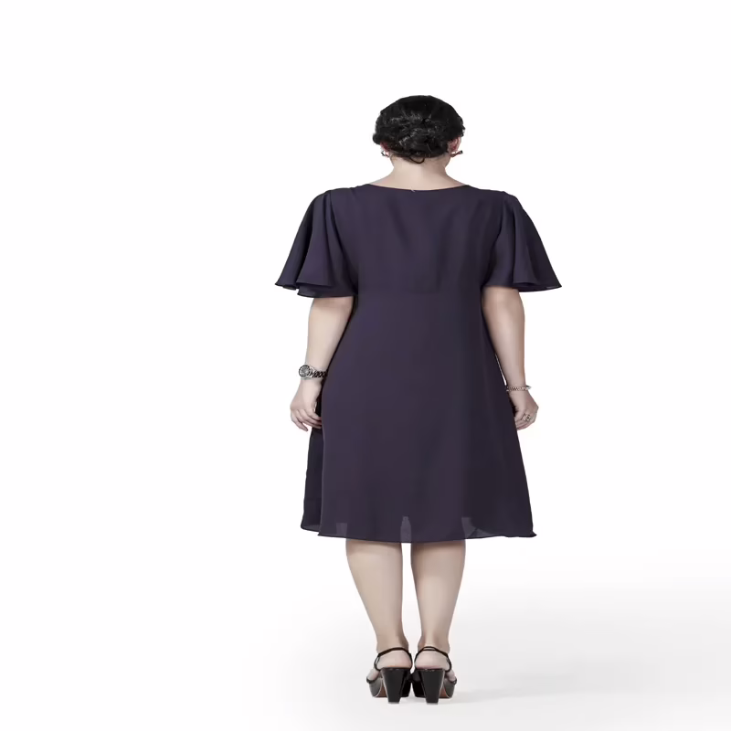 Radiation Safe- Confortable knee length maternity dress with flare sleeves - Image 2