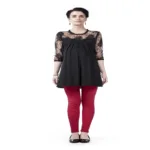 Radiation Safe Stylish Lace Yoke And Sleeve Solid Grey Maternity Tunic