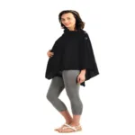 Radiation Safe-House of Napius-Checker Poncho Black Cowl Neck Tunic