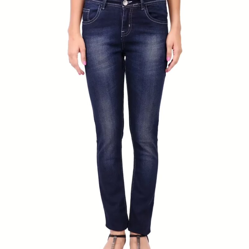Elegant Blue Slim Fit Women Jeans