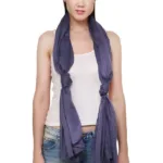 Uniscarf Purple  Solid Cotton Stole for women