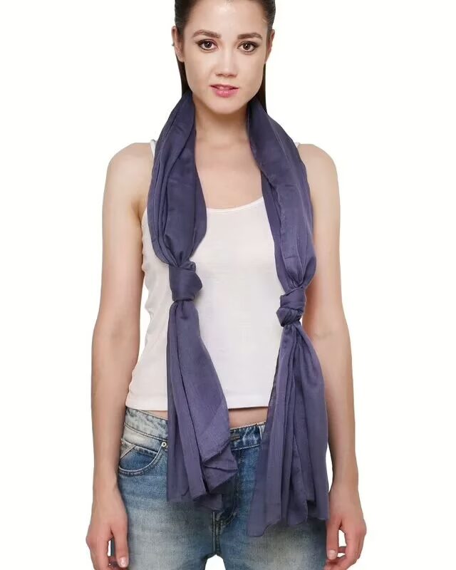 Uniscarf Purple  Solid Cotton Stole for women