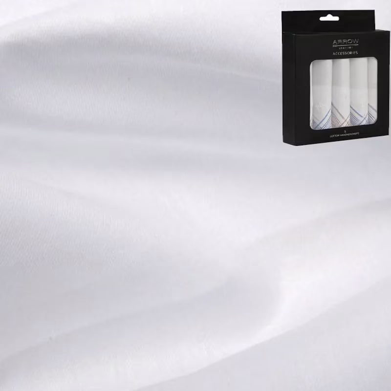 Raymond White Shirting Fabric With Free Handkerchief