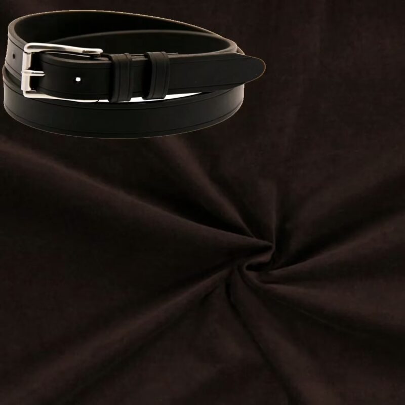 Raymond-Scintillating Dark Brown MerinoTrouser Fabric Free Belt