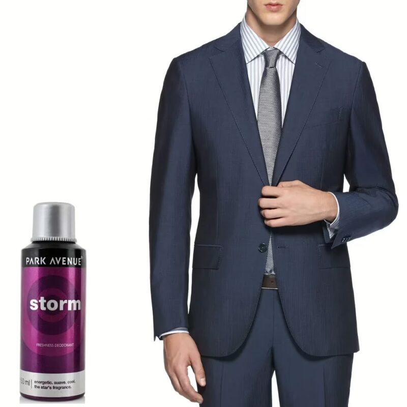 Raymond - Plain Premium Navy  Suit Fabric Free Deo