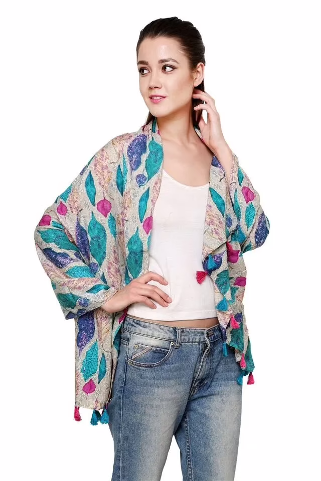 Uniscarf Turquoise leaf Modal Stole for women