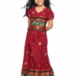 Bhartiya Paridhan -Art Silk Pre Stitched Embroidered Laced Red Saree(6month-9Years)