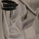 Raymond Light Brown White Woolen Trouser Fabric Free Belt