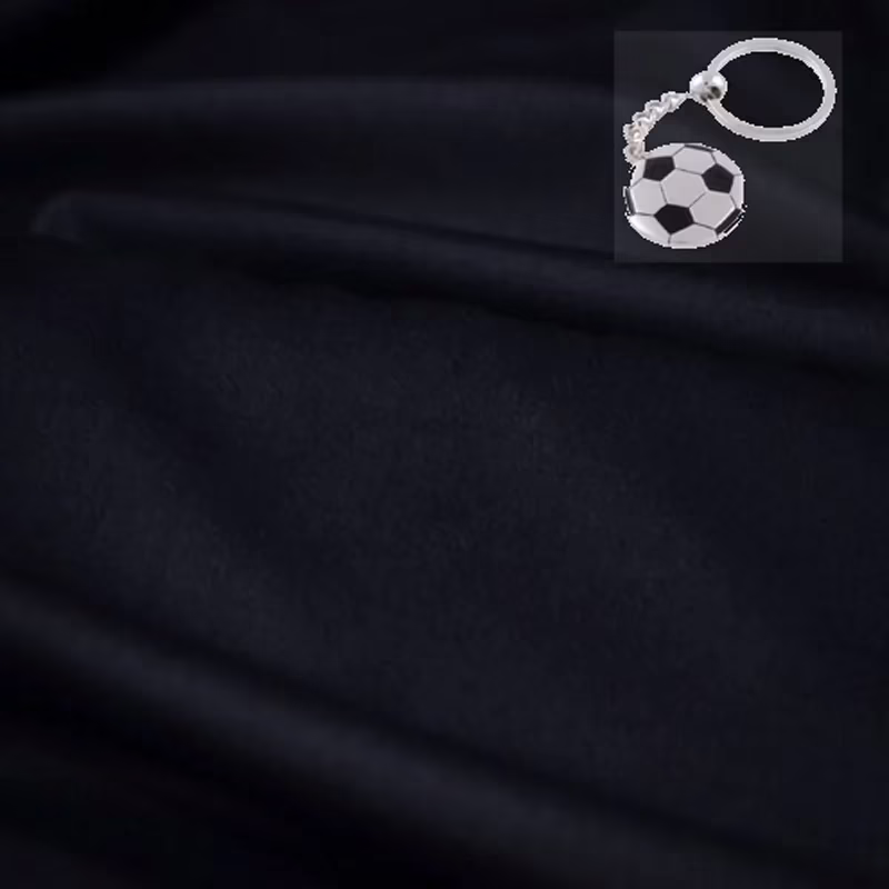 Raymond Black Shinning Poly Blended Trouser Fabric Free Keyring