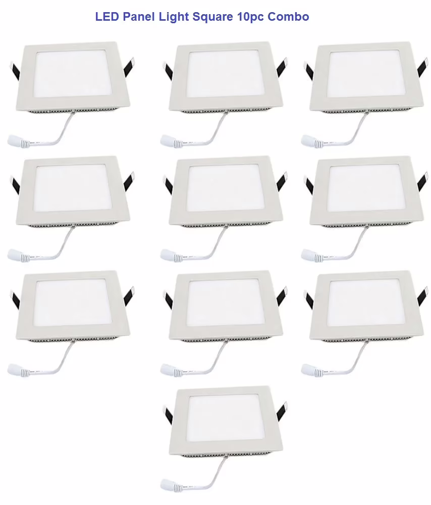 Set of 10 3W LED Panel Light Square White