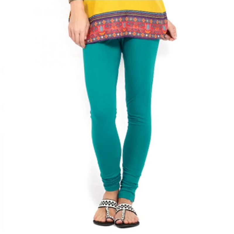 Stylish Sea Green Cotton Leggings