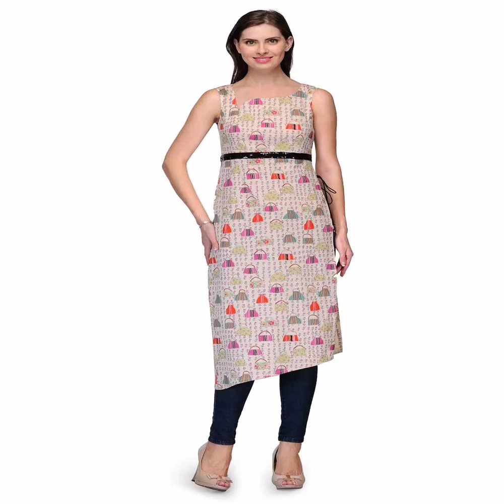 Raas prêt Funky Slim Fit Dress Tunic Designer Neckline - Image 2