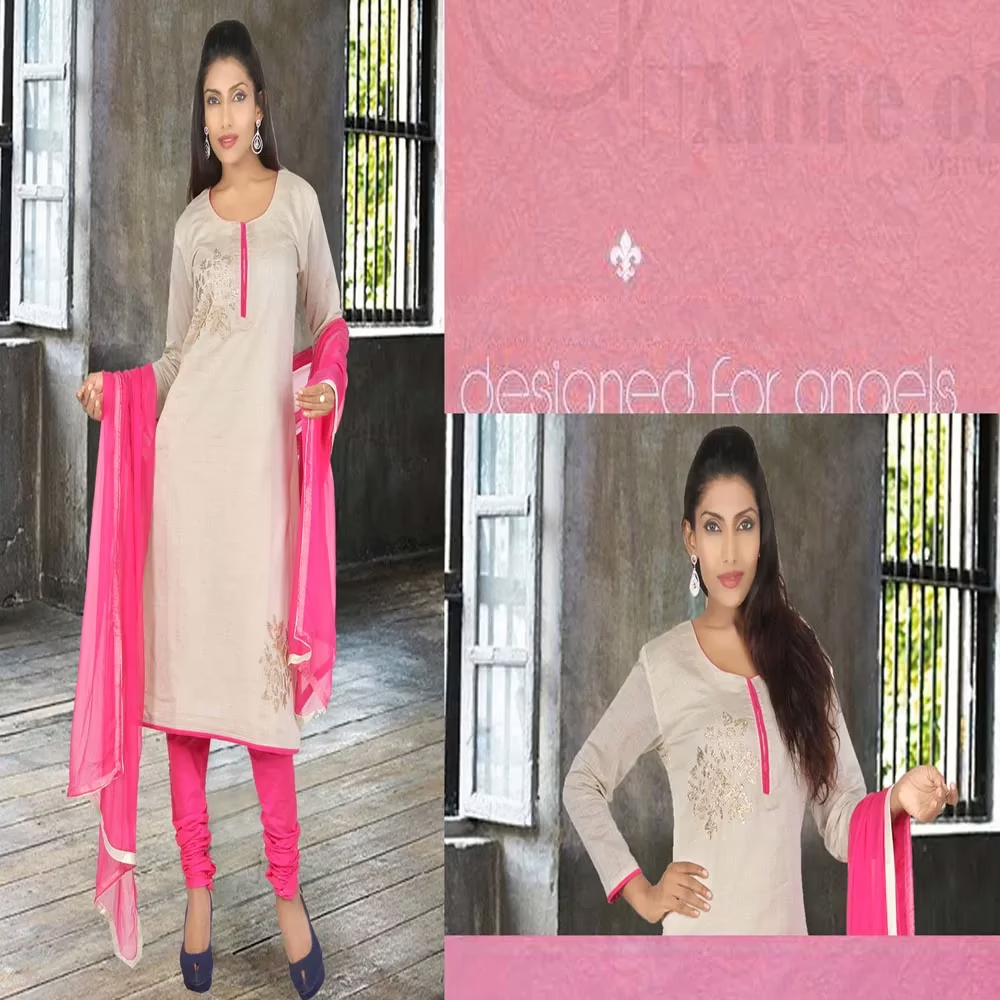 Pazaar Off-White Embroidered Festival Churidar Kameez Suit Set