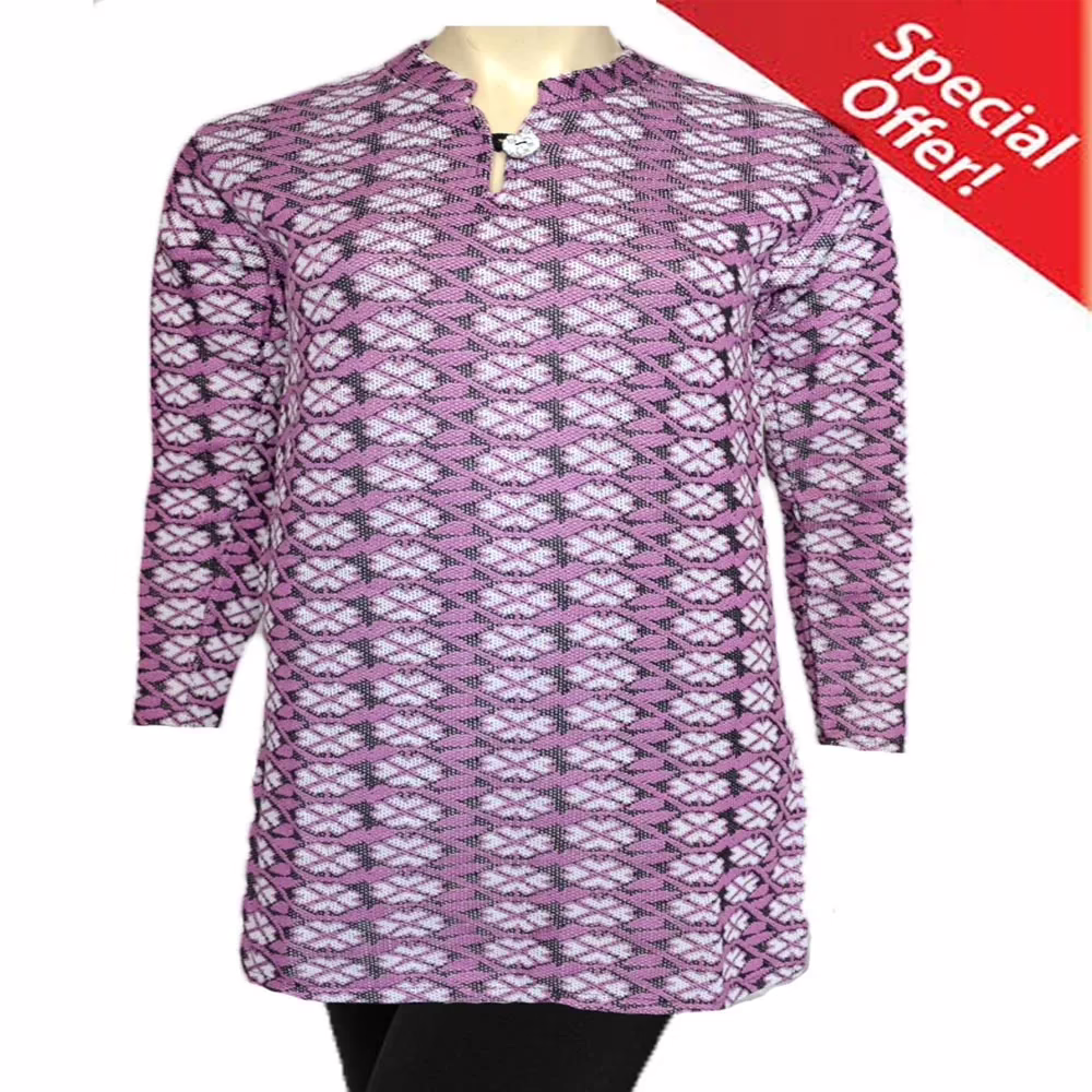 Light Pink Flower Design Woolen Kurti With Warm Legging Special Offer