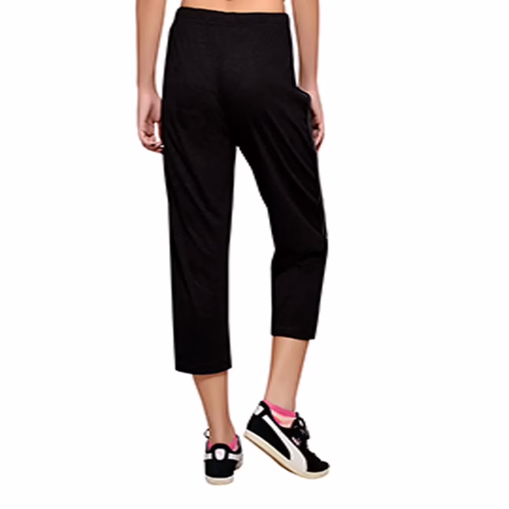 Town Girl Solid Black Track Pants - Image 3