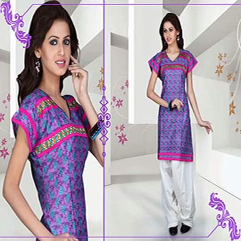 Pazaar Amethyst Violet printed party kurti