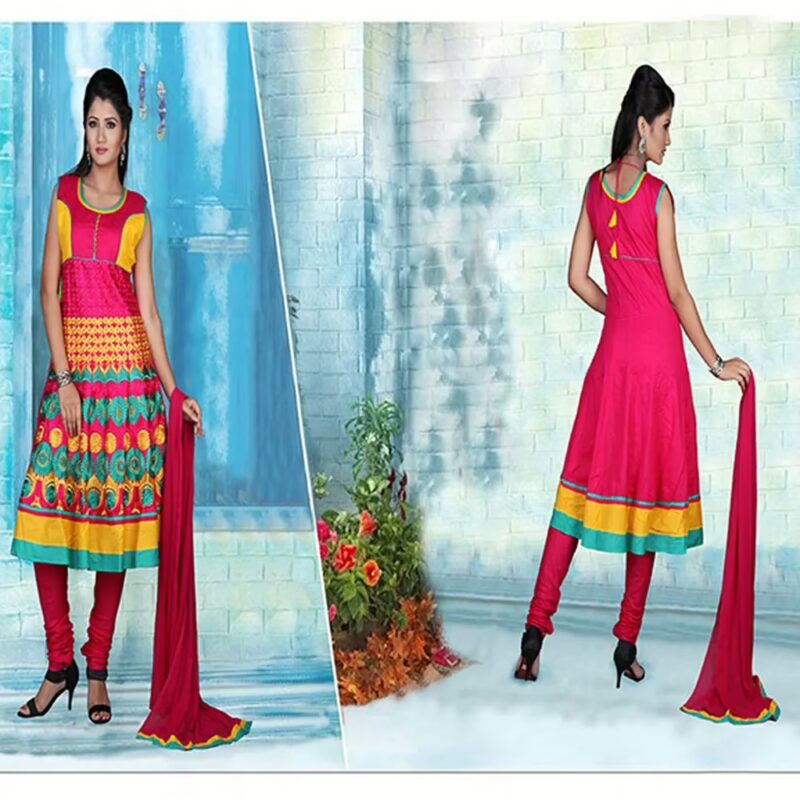 Pazaar Anarkali Deep Pink Embroidered Festival Kameez