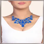 Pazaar Royal Blue Metal Festival Necklace