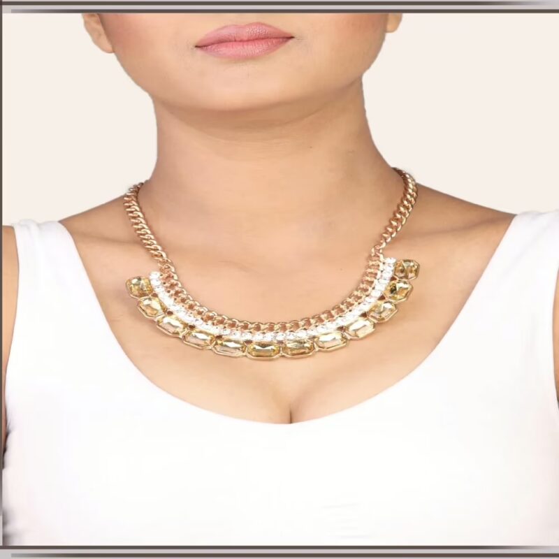 Pazaar Golden Metal Festival Necklace