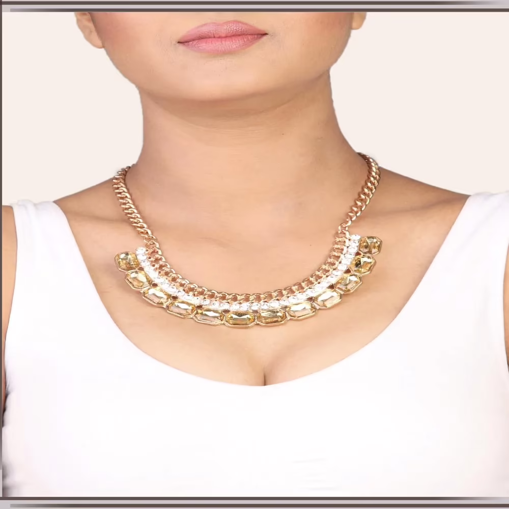 Pazaar Golden Metal Festival Necklace