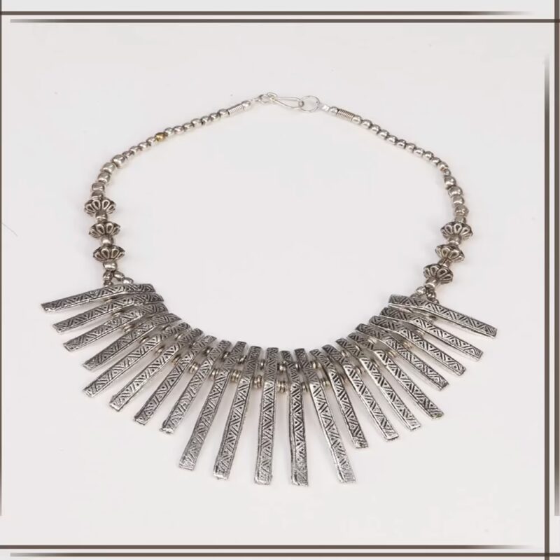 Pazaar Silver Metal Festival Necklace