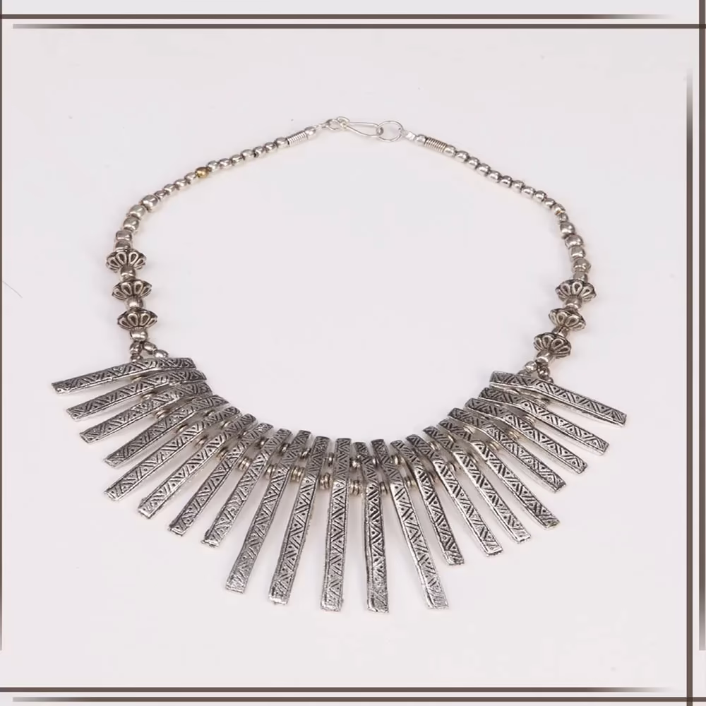 Pazaar Silver Metal Festival Necklace