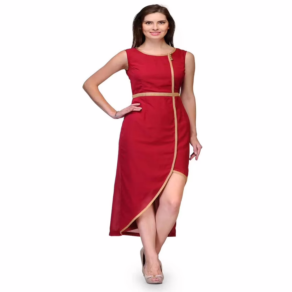 Raas prêt Stylish maroon georgette slimming eveningwear maxi dress
