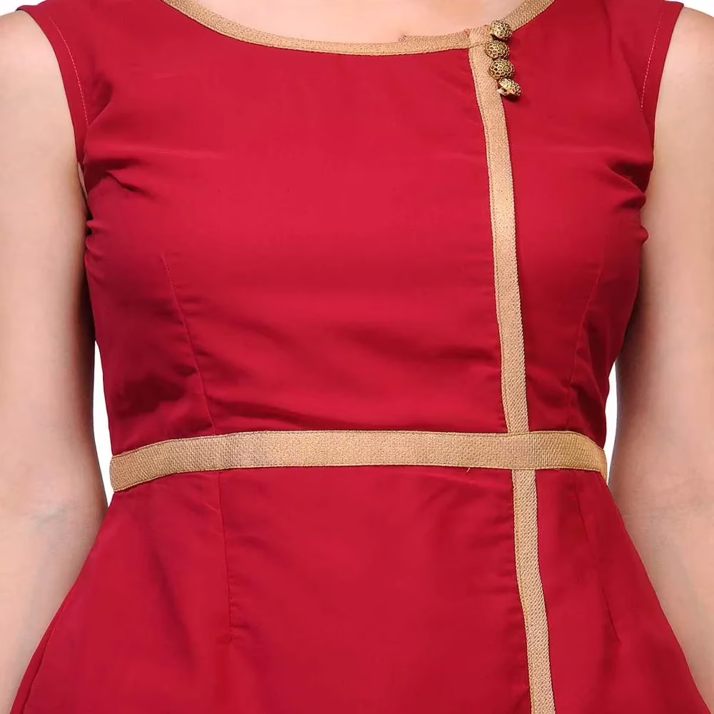 Raas prêt Stylish maroon georgette slimming eveningwear maxi dress - Image 2